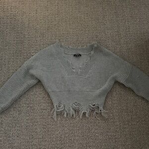 Gray Distressed Knit Sweater from Hera collection
